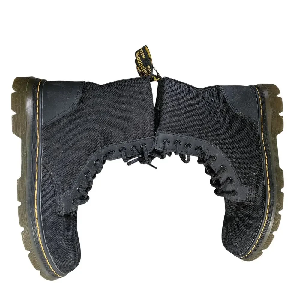 Doc Dr. Martens Kids Girls Sz 3 Black Lace Up Boots Side Zip Air Wair Combs J